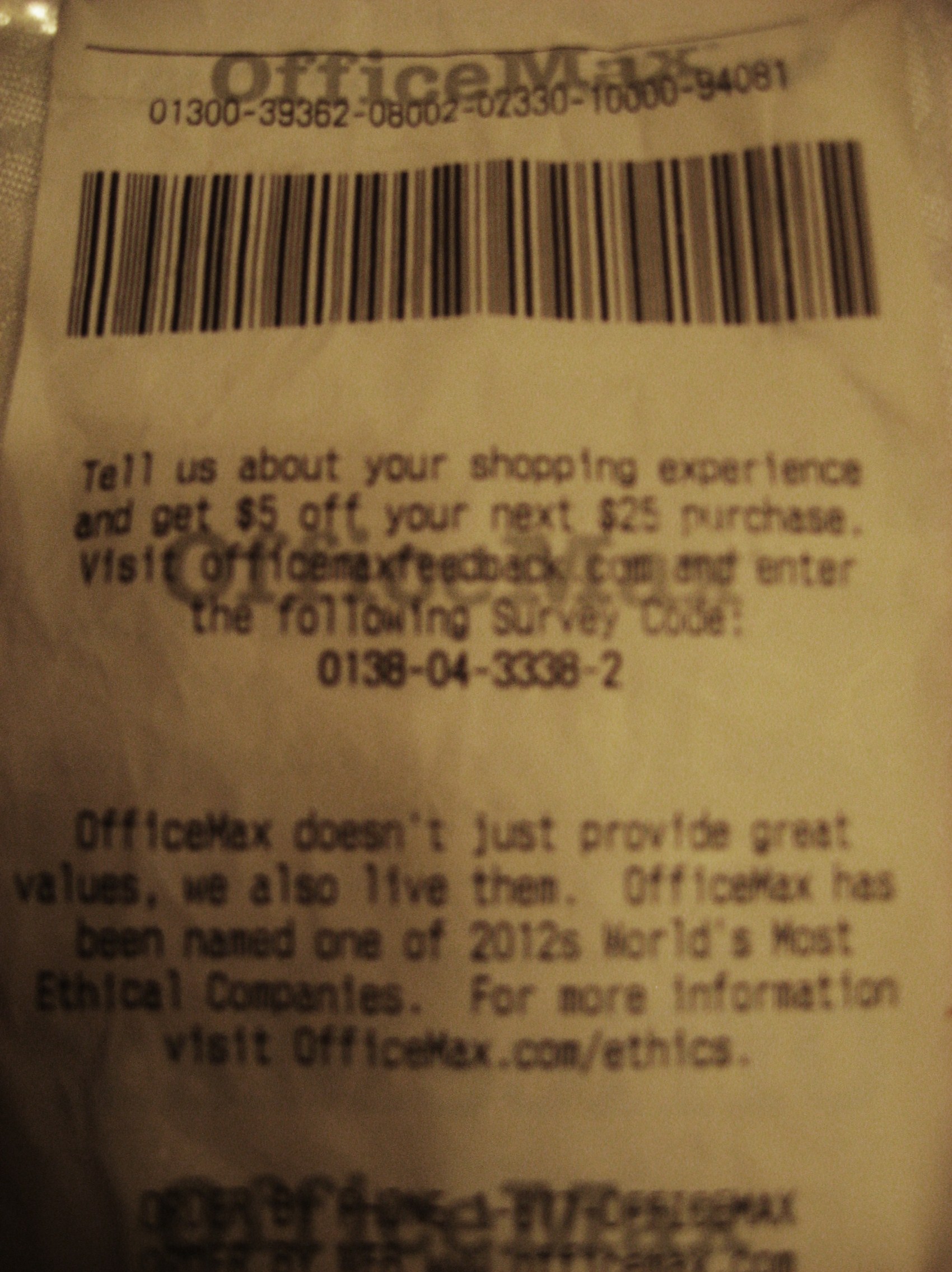 office max survey