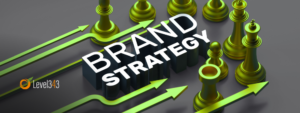 chess pieces around the words "brand strategy"