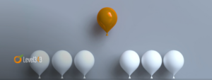 balloon standing put from others, signifying a successful digital brand