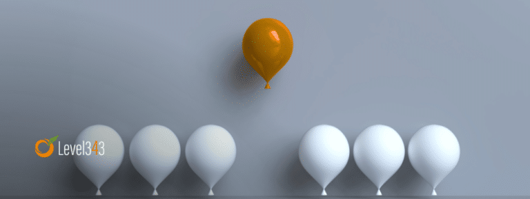 balloon standing put from others, signifying a successful digital brand