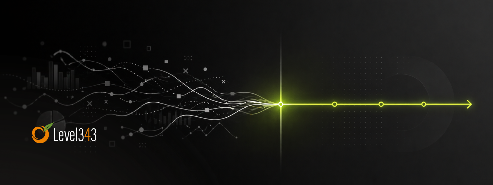 complex data signals merges into a unified, clear direction