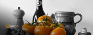 Image of tomatoes & balsamic bottle