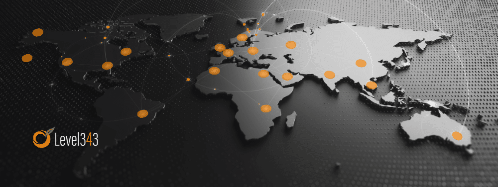 world map with connecting lines