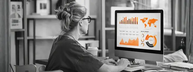 Marketer specializing in international marketing and SEO looks at an analytics dashboard to see how each location is performing