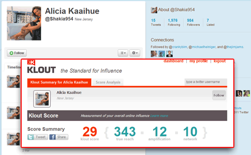 Klout User image