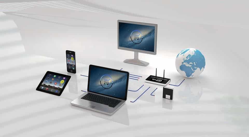 mobile devices and computers connected through a network.