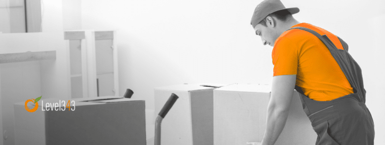 A mover packs up a business