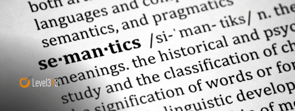 Photo of a dictionary entry for "semantics"